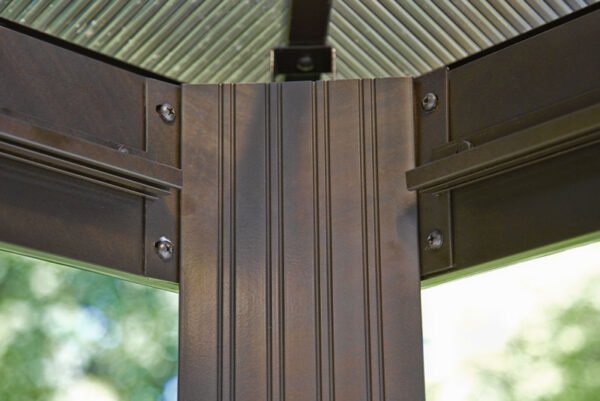 Gazebo 10X10 Pieds Toit Polycarbonate (Gris) – Image 4