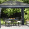 Gazebo 10X14 Pieds Toit Polycarbonate (Gris) – Image 2
