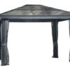 Gazebo 10X14 Pieds Toit Polycarbonate (Gris)