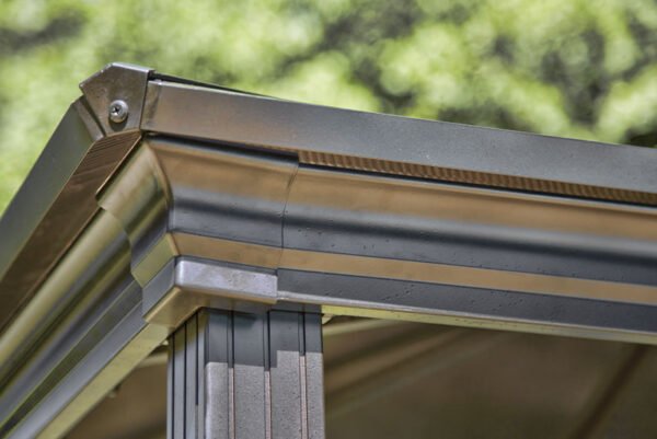 Gazebo 12X14 Pieds Toit Acier (brun) – Image 5